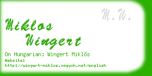 miklos wingert business card