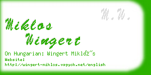 miklos wingert business card